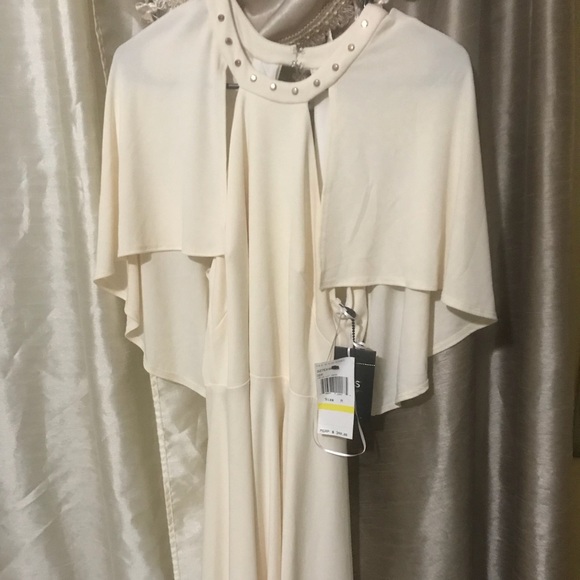 ABS by Allen Schwartz Studded Neck Cape Dress M - Picture 4 of 8